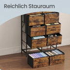 Dressoir Met 10 Stoffen Lades - Stalen Frame - Voor Slaapkamer Of Hal