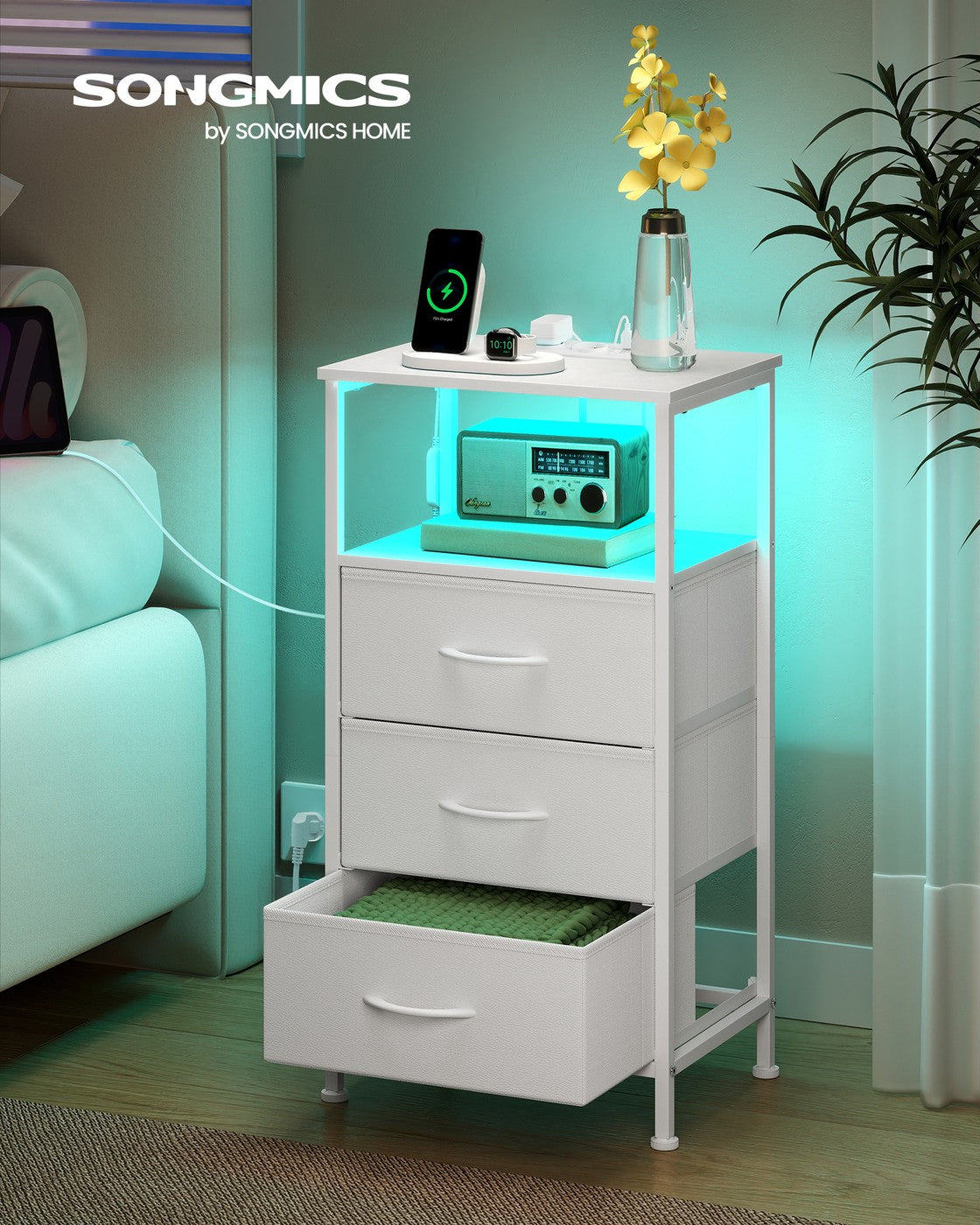 Nachtkastje - Bellah Collectie - Laadstation - App Gestuurde LED Verlichting
