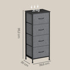 Dressoir Met 4 Stoffen Lades - Stalen Frame - Voor Slaapkamer Of Hal