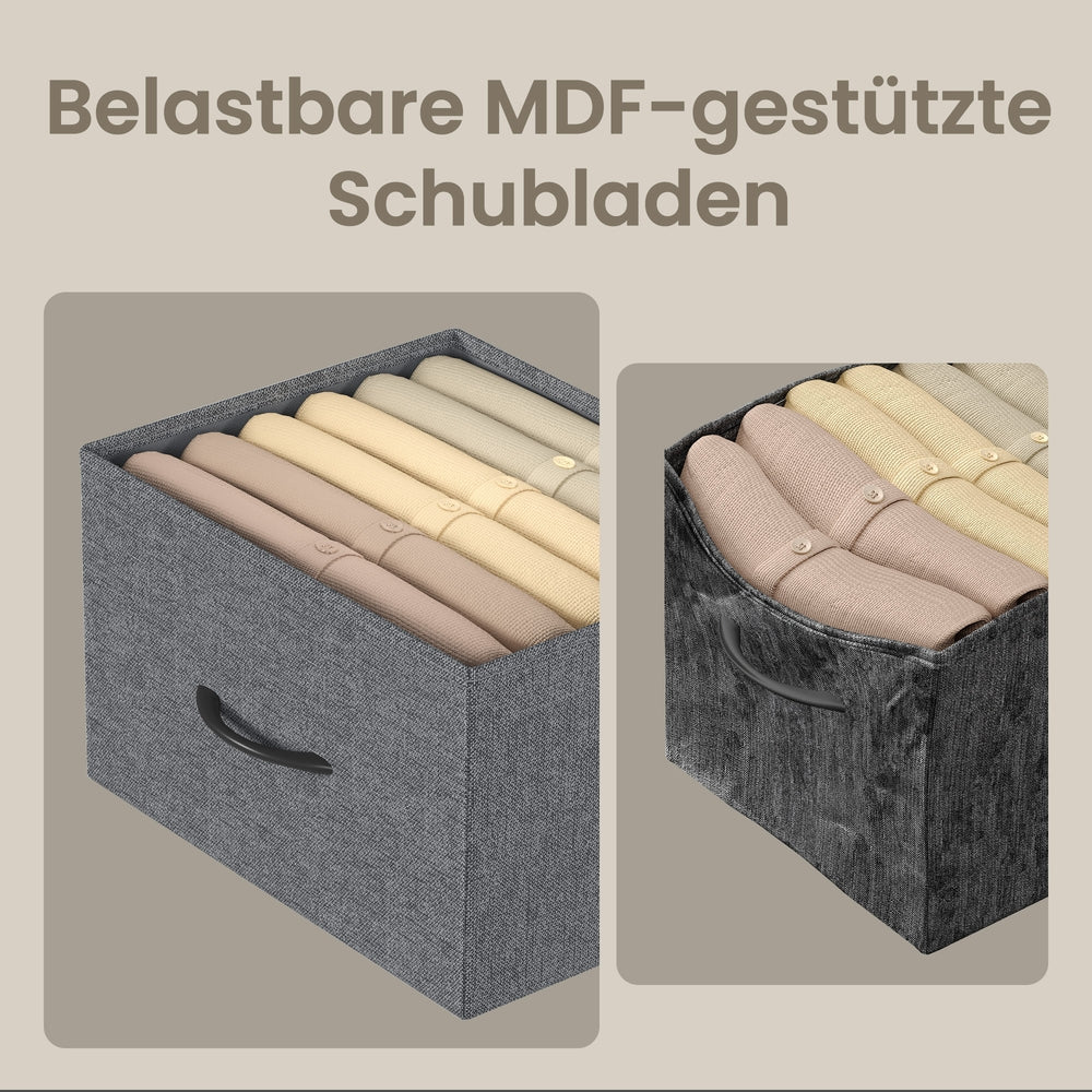 Dressoir Met 4 Stoffen Lades - Stalen Frame - Voor Slaapkamer Of Hal