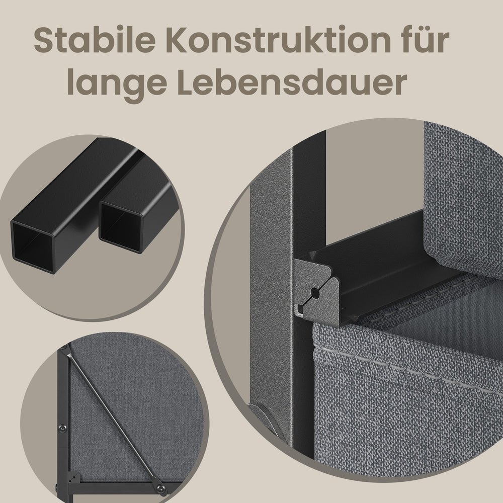 Dressoir Met 4 Stoffen Lades - Stalen Frame - Voor Slaapkamer Of Hal