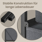Dressoir Met 4 Stoffen Lades - Stalen Frame - Voor Slaapkamer Of Hal