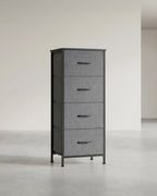 Dressoir Met 4 Stoffen Lades - Stalen Frame - Voor Slaapkamer Of Hal