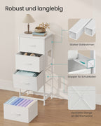 Dressoir Met 4 Stoffen Lades - Stalen Frame - Voor Slaapkamer Of Hal