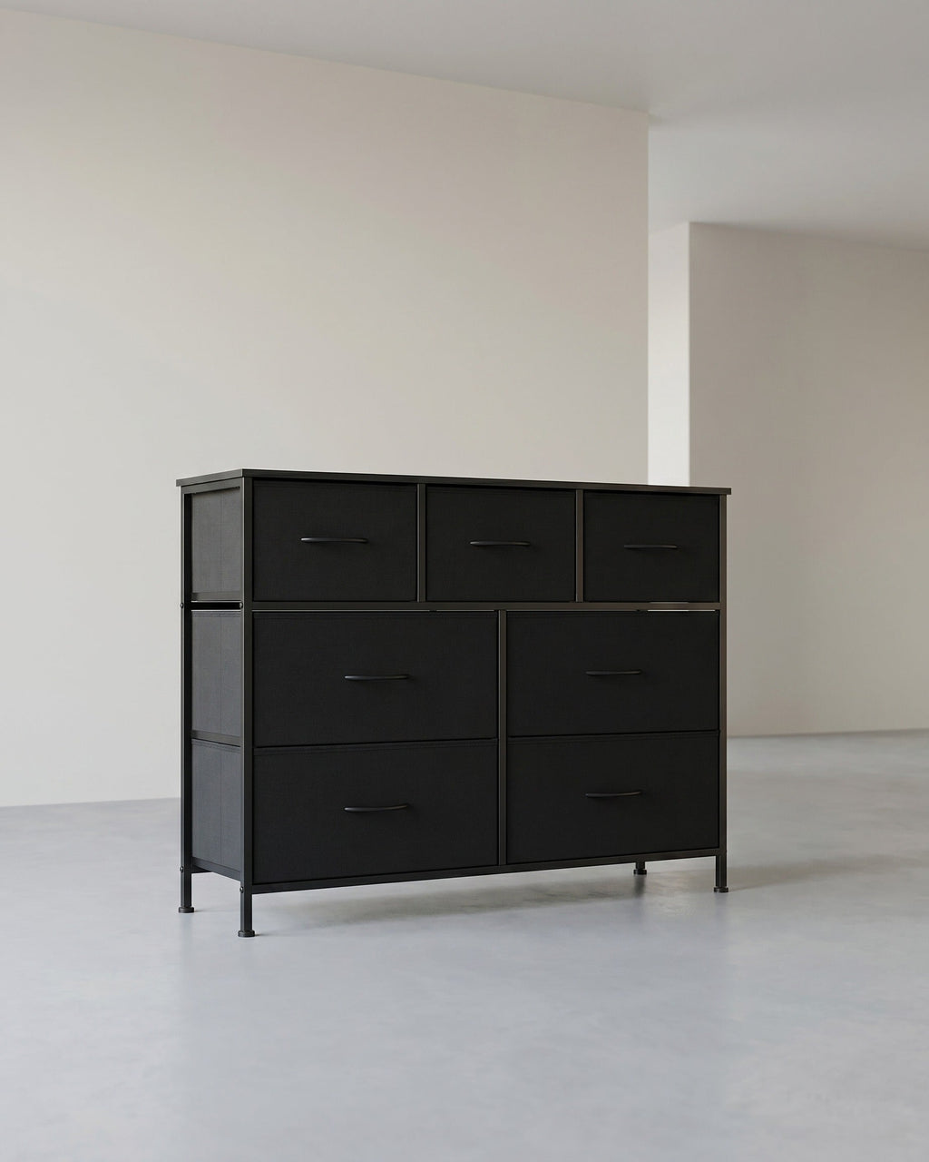Grote Dressoir Met 7 Stoffen Lades - Stalen Frame - Voor Slaapkamer Of Woonkamer