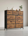 XL Dressoir Met 9 Stoffen Lades - Stalen Frame - Voor Slaapkamer Of Hal