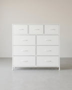 XL Dressoir Met 9 Stoffen Lades - Stalen Frame - Voor Slaapkamer Of Hal