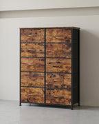 Dressoir Met 10 Stoffen Lades - Stalen Frame - Voor Slaapkamer Of Hal