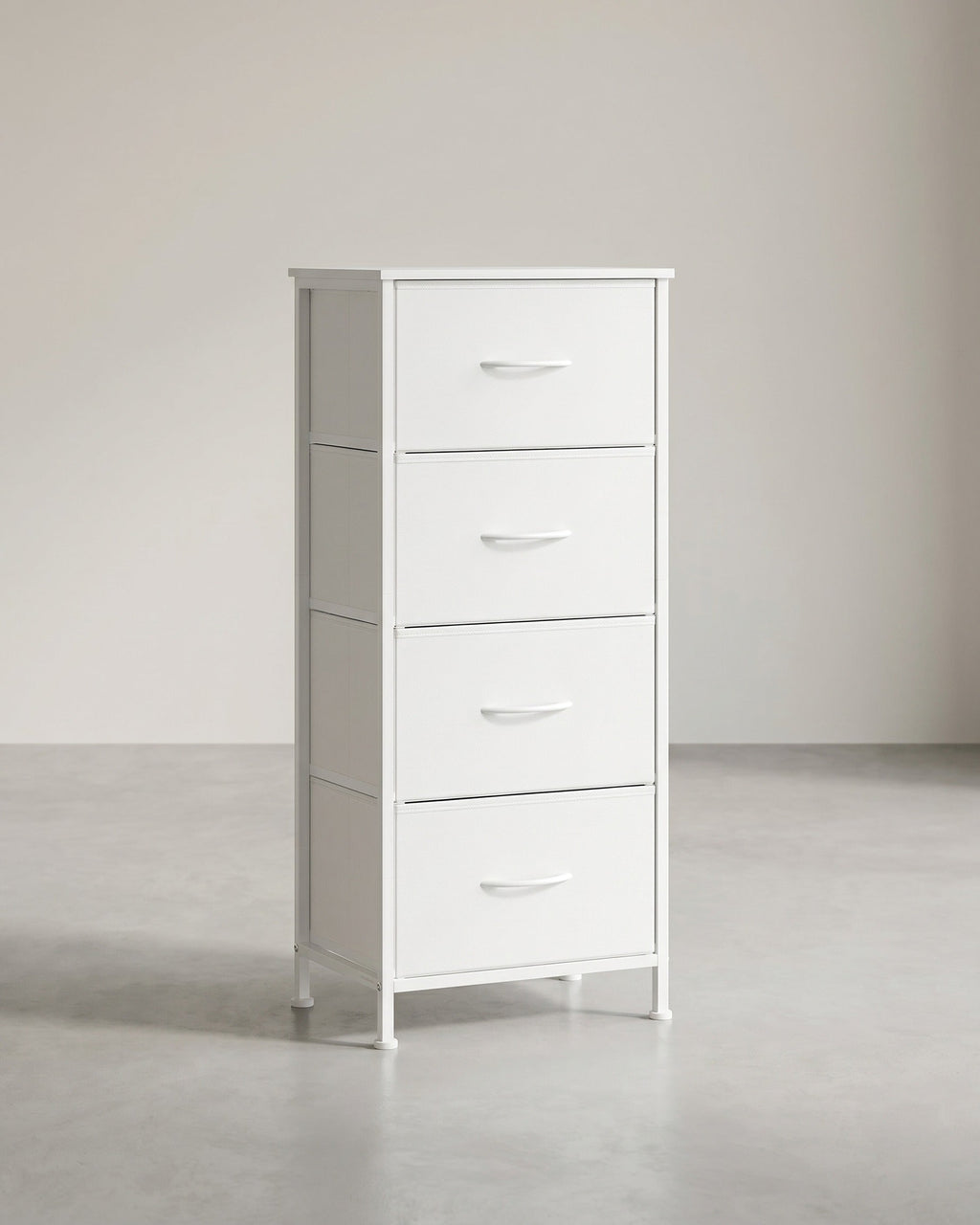 Dressoir Met 4 Stoffen Lades - Stalen Frame - Voor Slaapkamer Of Hal