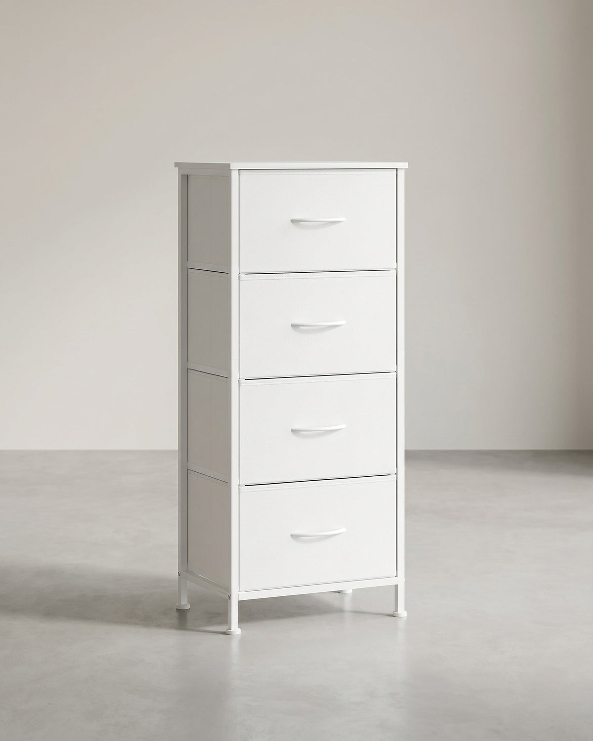 Dressoir Met 4 Stoffen Lades - Stalen Frame - Voor Slaapkamer Of Hal