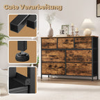 Dressoir Met 7 Stoffen Lades - Stalen Frame - Voor Slaapkamer Of Hal