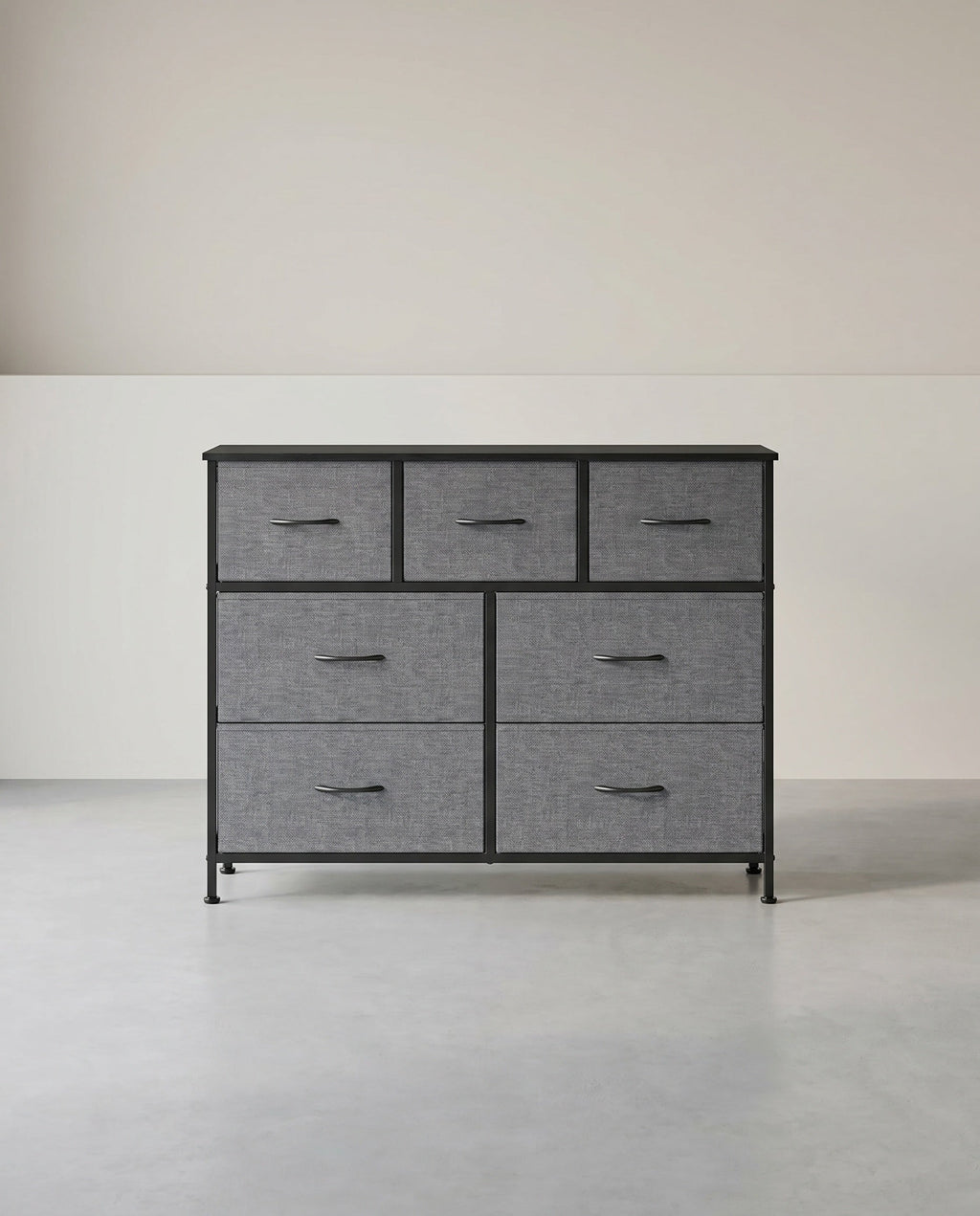 Dressoir Met 7 Stoffen Lades - Stalen Frame - Voor Slaapkamer Of Hal