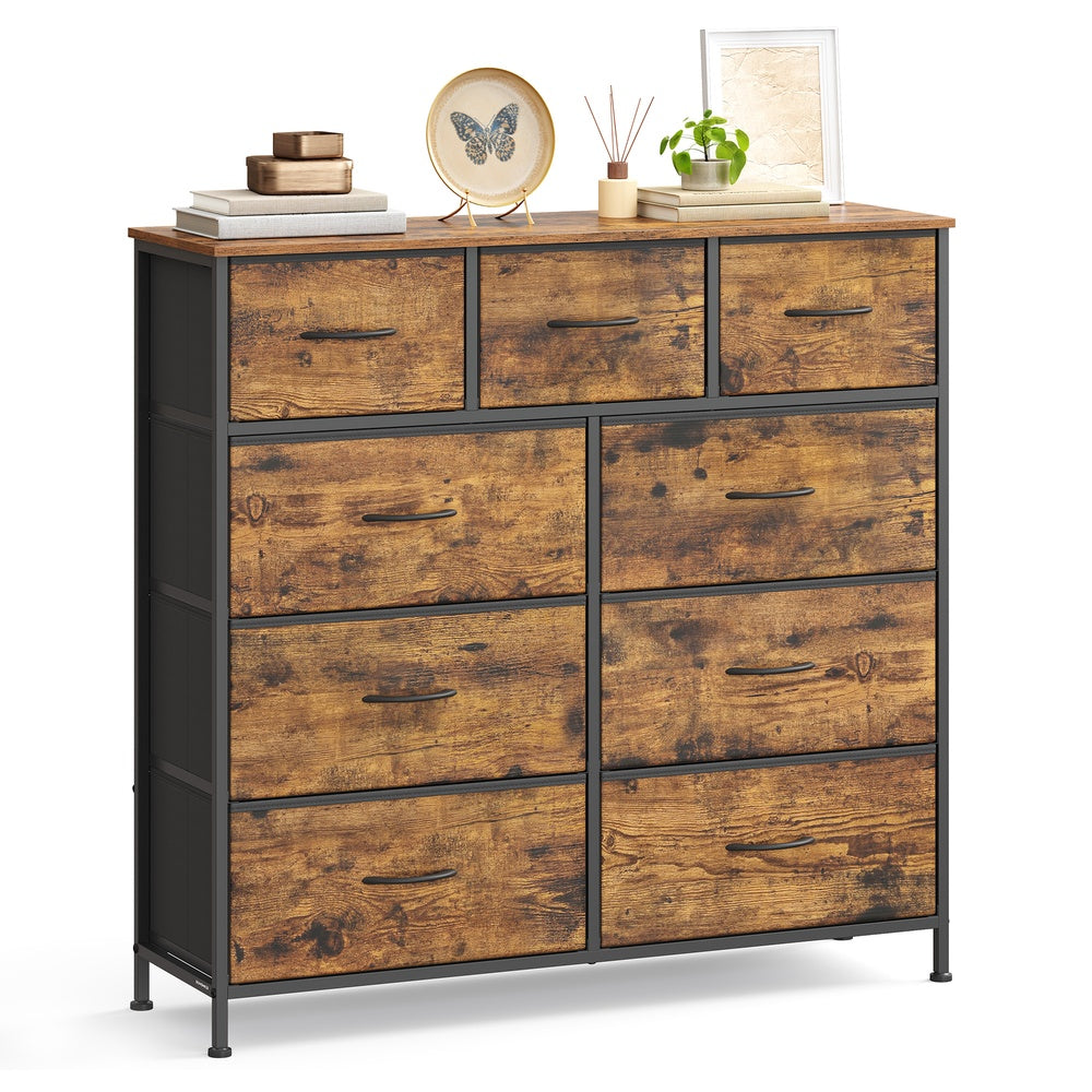 Dressoir Met 9 Stoffen Lades - Stalen Frame - Voor Slaapkamer Of Hal