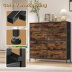 Dressoir Met 9 Stoffen Lades - Stalen Frame - Voor Slaapkamer Of Hal