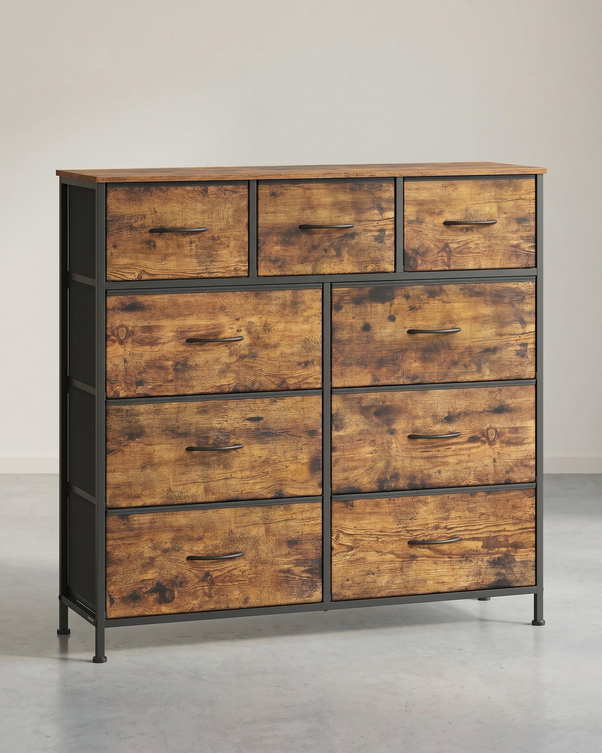 Dressoir Met 9 Stoffen Lades - Stalen Frame - Voor Slaapkamer Of Hal