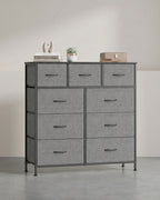 Dressoir Met 9 Stoffen Lades - Stalen Frame - Voor Slaapkamer Of Hal