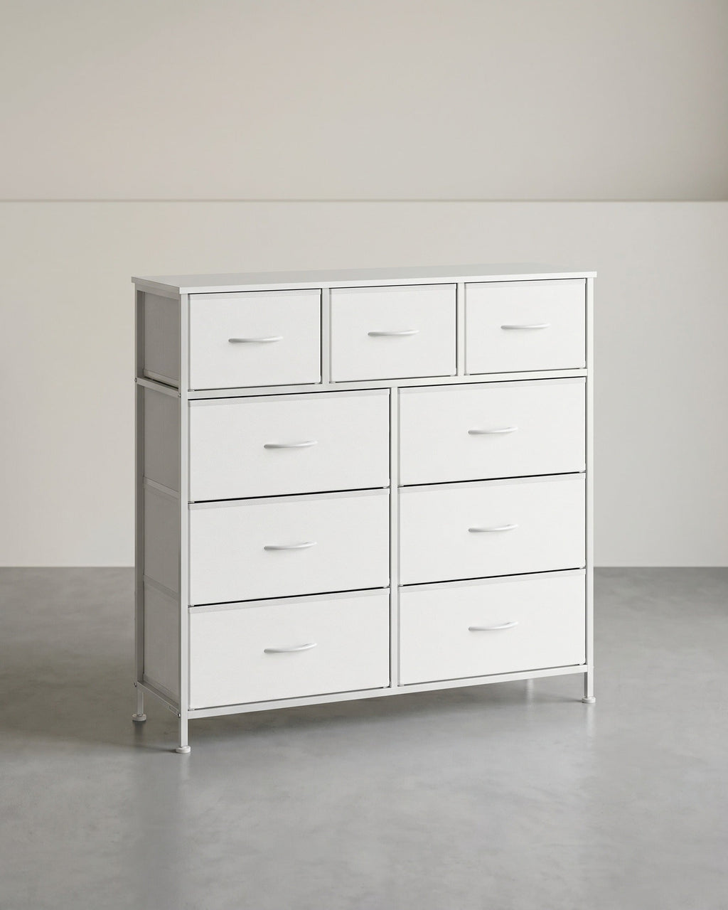 Dressoir Met 9 Stoffen Lades - Stalen Frame - Voor Slaapkamer Of Hal