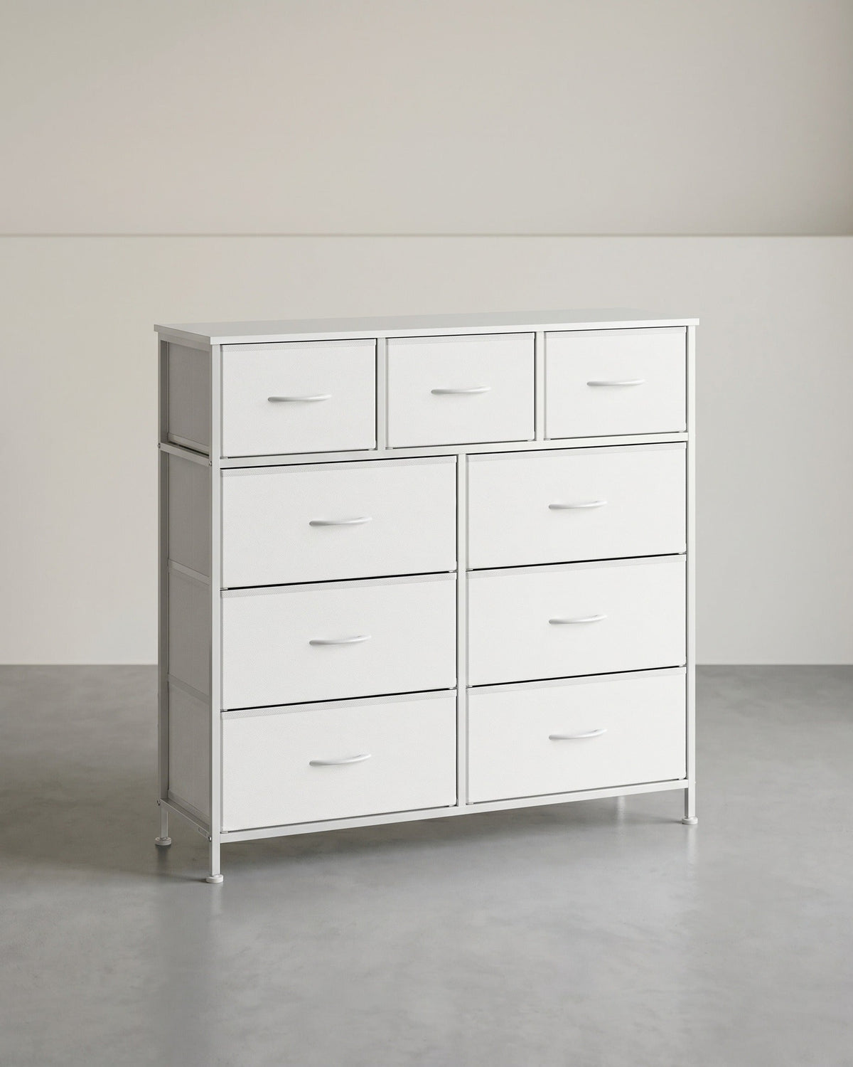 Dressoir Met 9 Stoffen Lades - Stalen Frame - Voor Slaapkamer Of Hal
