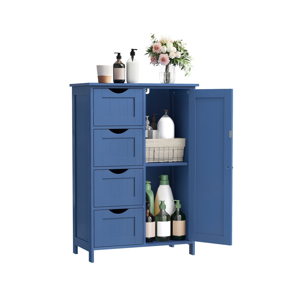 Badkamerkast - Ladekast - Opbergkast met Deur en Lades - 55 x 30 x 82 cm