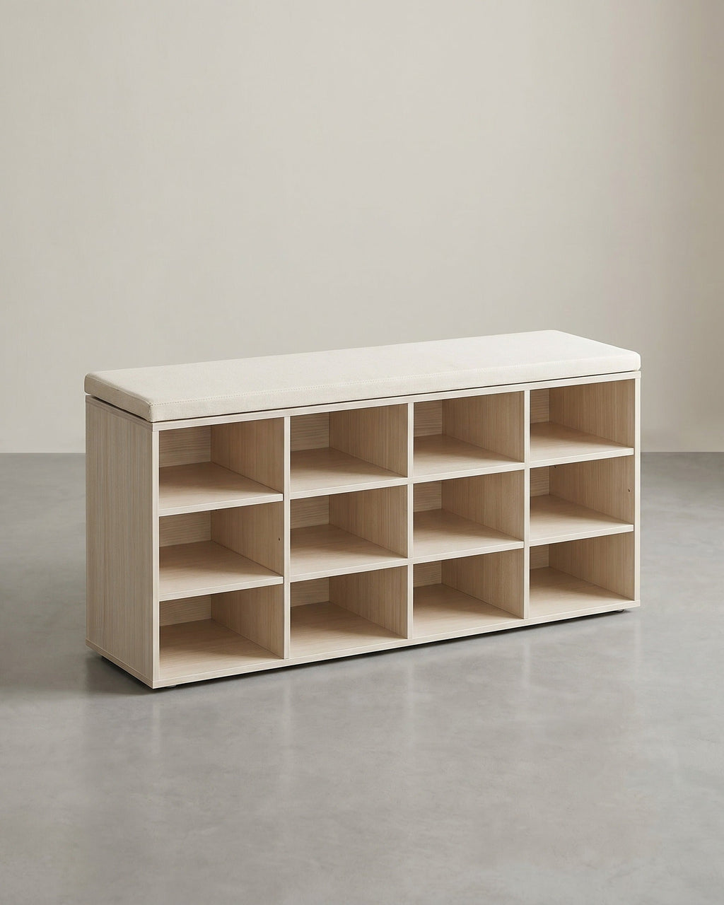 Opbergkisten – Schoenenbank met Opbergruimte – 9 Vakken – Verstelbare Planken – 30,3 x 78,5 x 48 cm – Spaanplaat – Schuim – Linnenlook Bekleding – Max. Belastbaarheid 136 kg