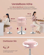 Make-up Kruk Draaibaar – In Hoogte Verstelbaar – 360° – PU met Gletsjerpatroon – Kaptafelkruk tot 120 kg