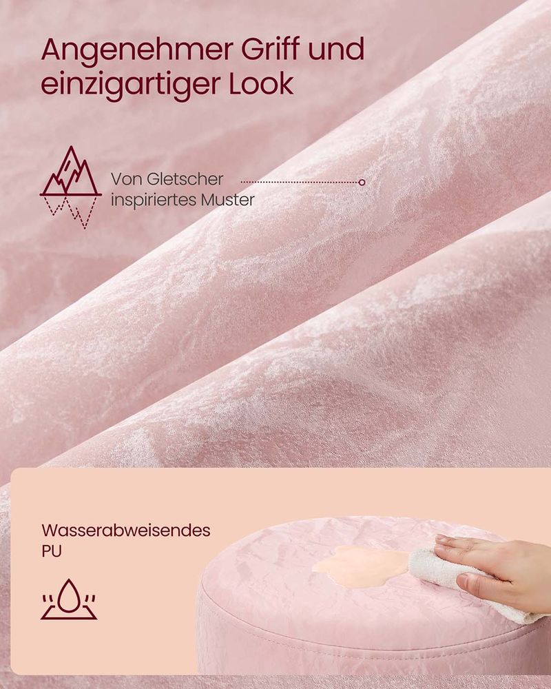 Make-up Kruk Draaibaar – In Hoogte Verstelbaar – 360° – PU met Gletsjerpatroon – Kaptafelkruk tot 120 kg