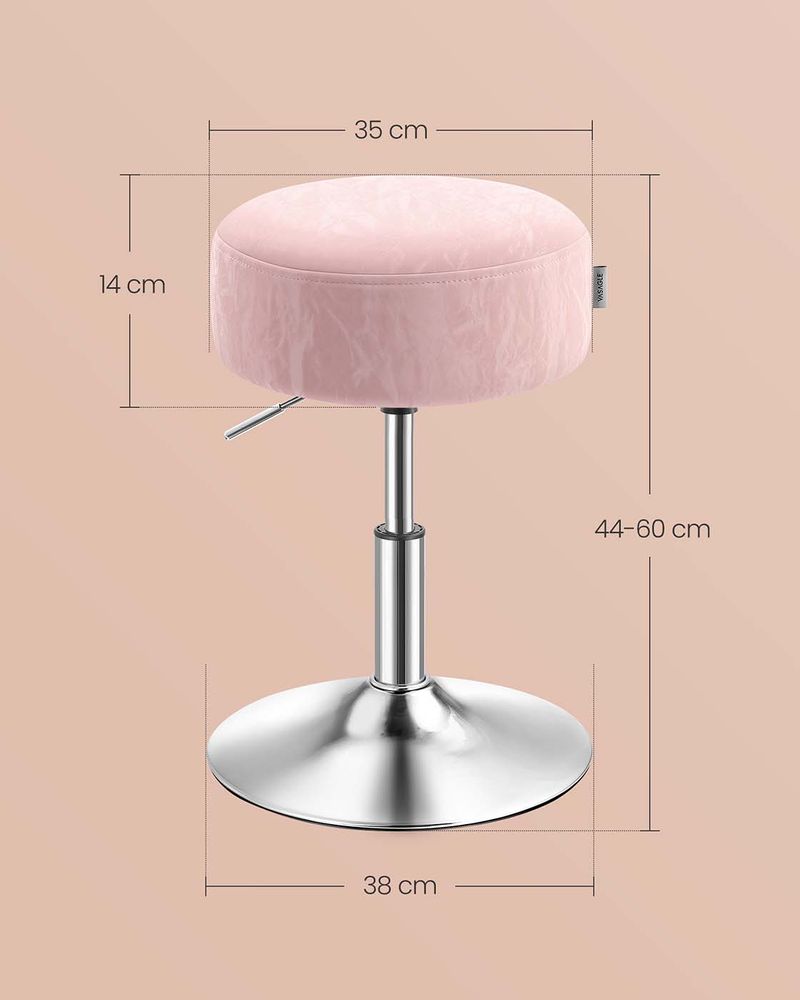 Make-up Kruk Draaibaar – In Hoogte Verstelbaar – 360° – PU met Gletsjerpatroon – Kaptafelkruk tot 120 kg