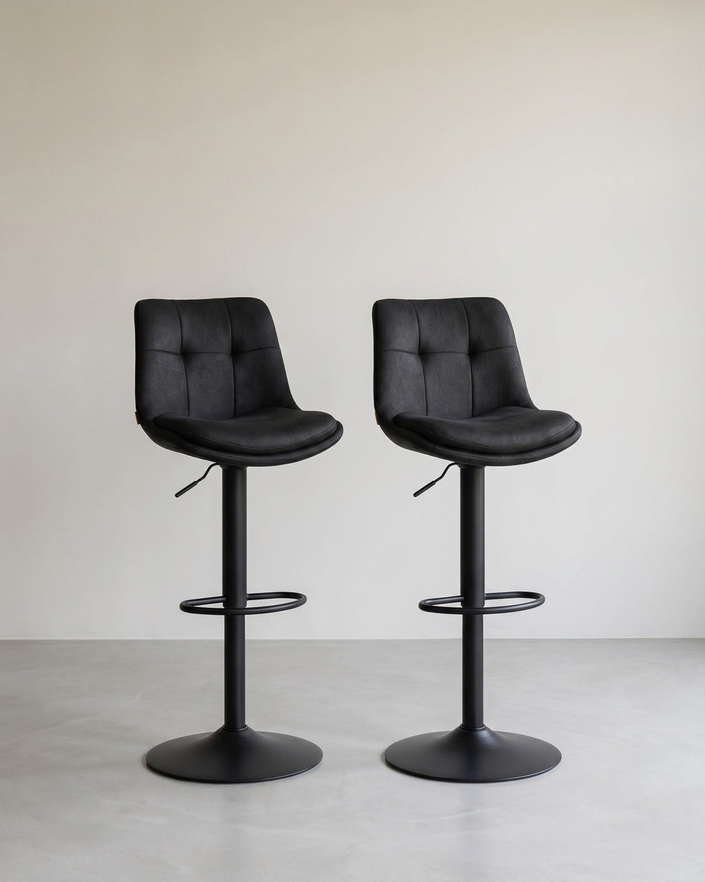 Set van 2 Verstelbare Barstoelen Met Rugleuning en Voetsteun - 360° Draaifunctie