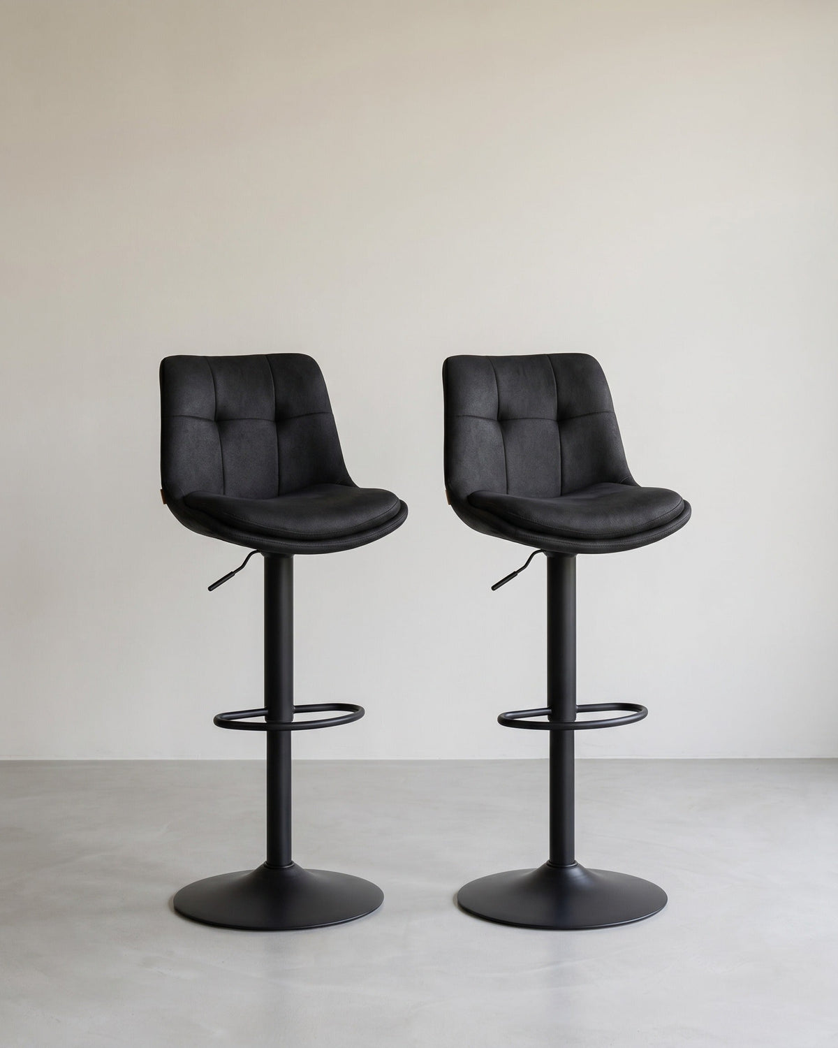 Set van 2 Verstelbare Barstoelen Met Rugleuning en Voetsteun - 360° Draaifunctie