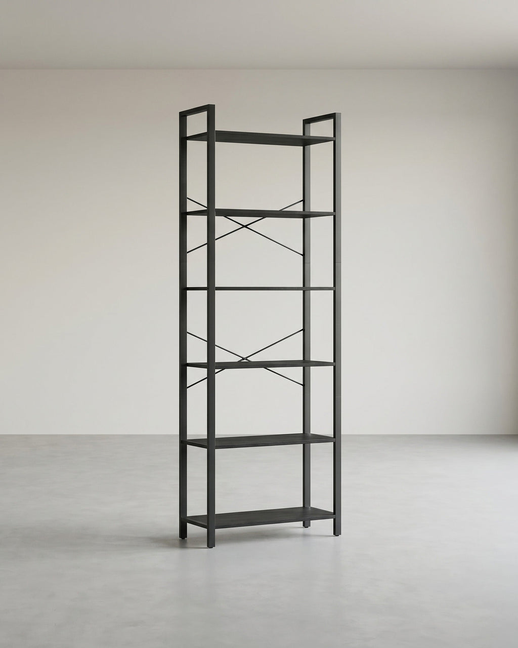 Boekenkast Met 6 Niveaus - Stalen Frame - Voor Woonkamer Slaapkamer Of Kantoor