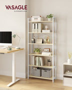Boekenkast Met 6 Niveaus - Stalen Frame - Voor Woonkamer Slaapkamer Of Kantoor