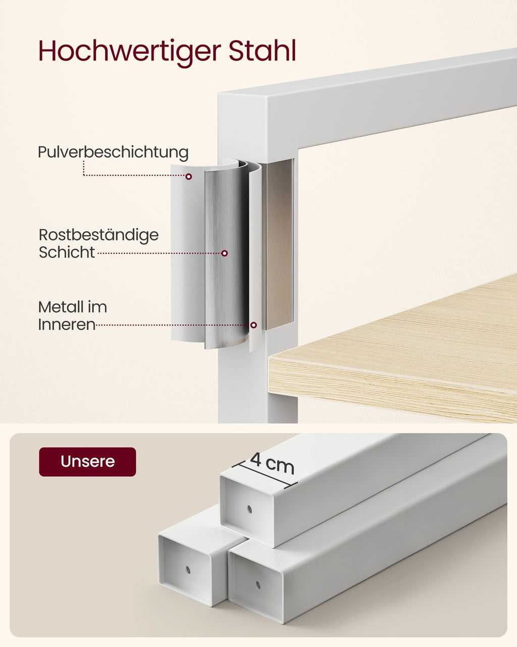 Boekenkast Met 6 Niveaus - Stalen Frame - Voor Woonkamer Slaapkamer Of Kantoor