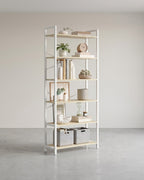 Boekenkast Met 6 Niveaus - Stalen Frame - Voor Woonkamer Slaapkamer Of Kantoor