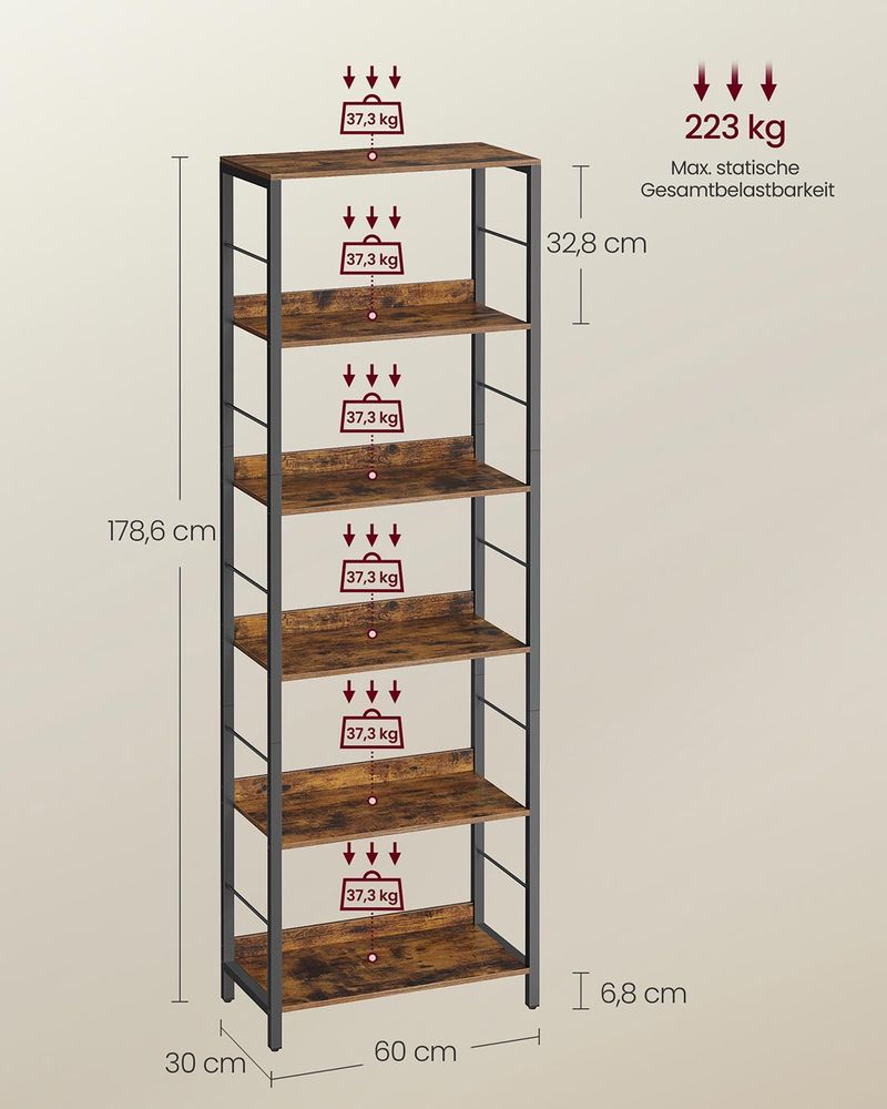 Boekenkast Industrieel – Opbergkast met Planken – In Meerdere Hoogtes