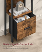Boekenkast met Lade – Ladderplank Industrieel – Opbergkast met 5 Niveaus – 165 cm Hoog