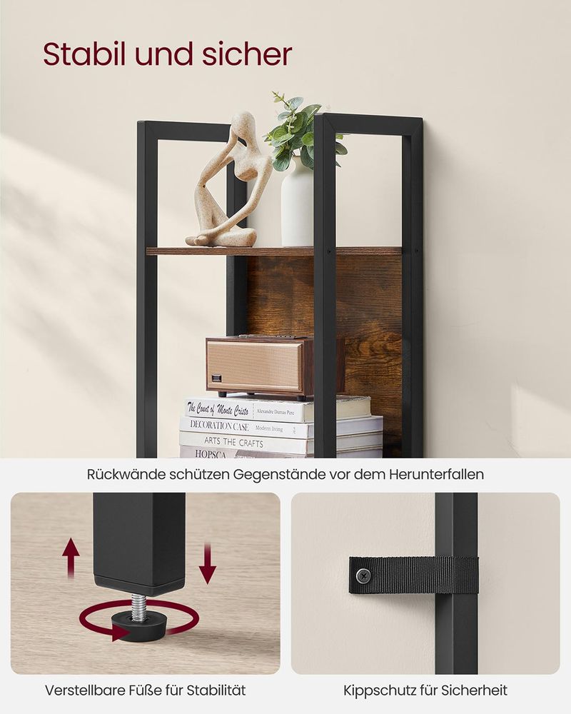 Boekenkast met Lade – Ladderplank Industrieel – Opbergkast met 5 Niveaus – 165 cm Hoog