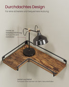 Wandrek Set - L-Vormig - Industrieel Design - Vintage Bruin