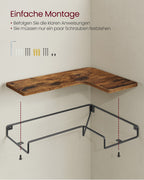 Wandrek Set - L-Vormig - Industrieel Design - Vintage Bruin