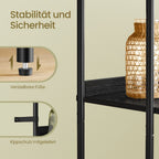 Boekenkast Smal met Rotan Deur – BOHO Stijl – 174 cm Hoog – Staand Open Kastmeubel – Tot 60 kg