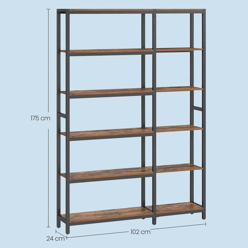 Boekenkast Met 6 Niveaus - Hoekkast In Ladderstijl - Voor Woonkamer En Werkkamer