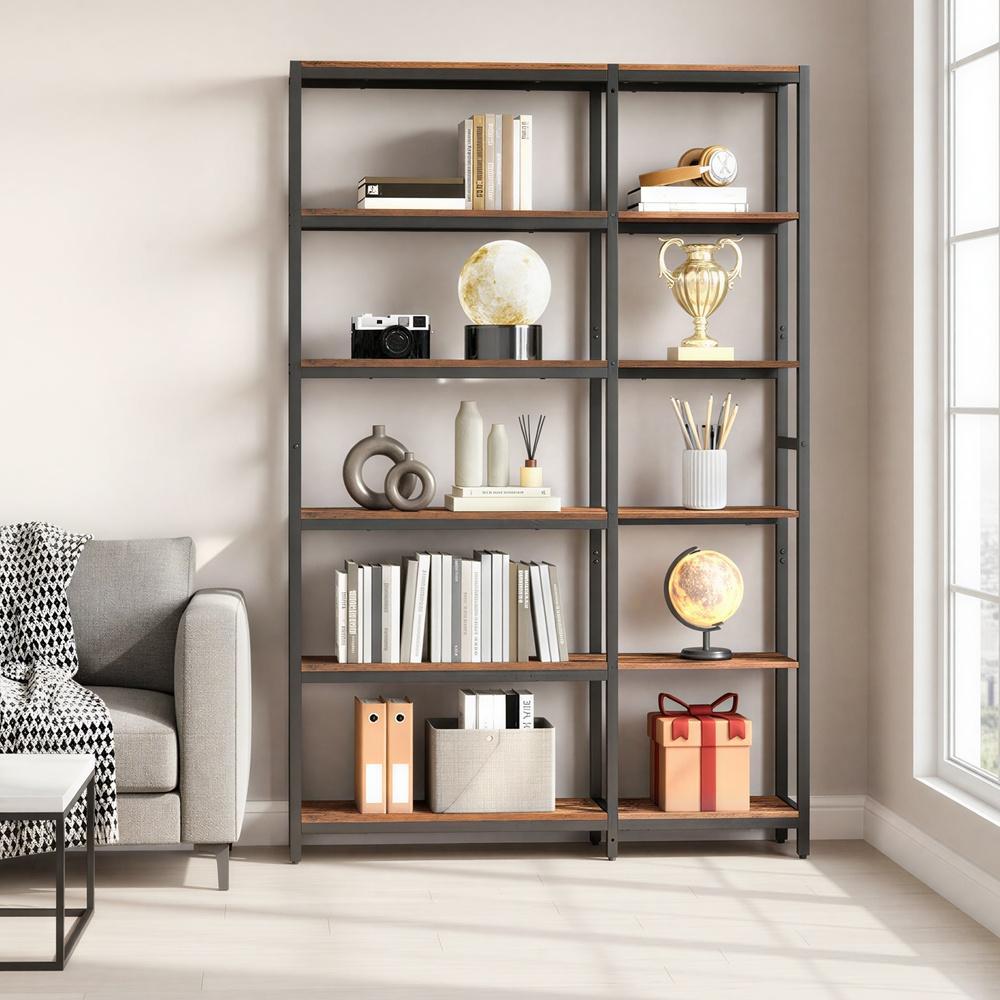 Boekenkast Met 6 Niveaus - Hoekkast In Ladderstijl - Voor Woonkamer En Werkkamer
