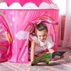 3-in-1 Speeltent Voor Kinderen – Met Tunnel En Ballenbak – Prinsessenkasteel Met Basketbalring – Opvouwbaar En Inclusief Draagtas