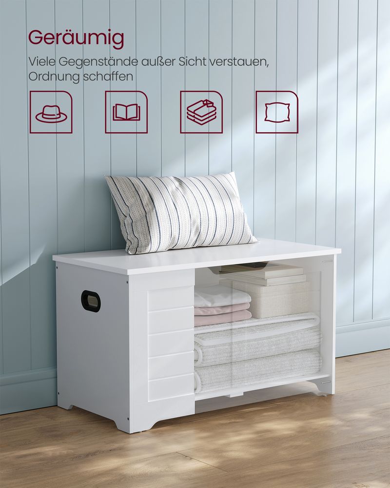 Opbergbank met Deksel – Schoenenbank – Zitkist met Hoog Draagvermogen – Voor Hal, Slaapkamer of Woonkamer