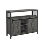 Dressoir met Schuifdeuren - Kast 100 cm breed - Vintage Bruin & Zwart