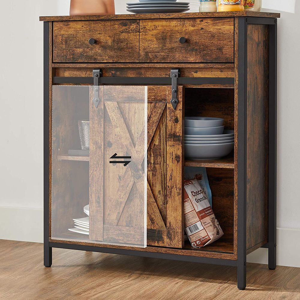 Dressoir Industrieel – Met Schuifdeur – 70 x 30 x 80 cm