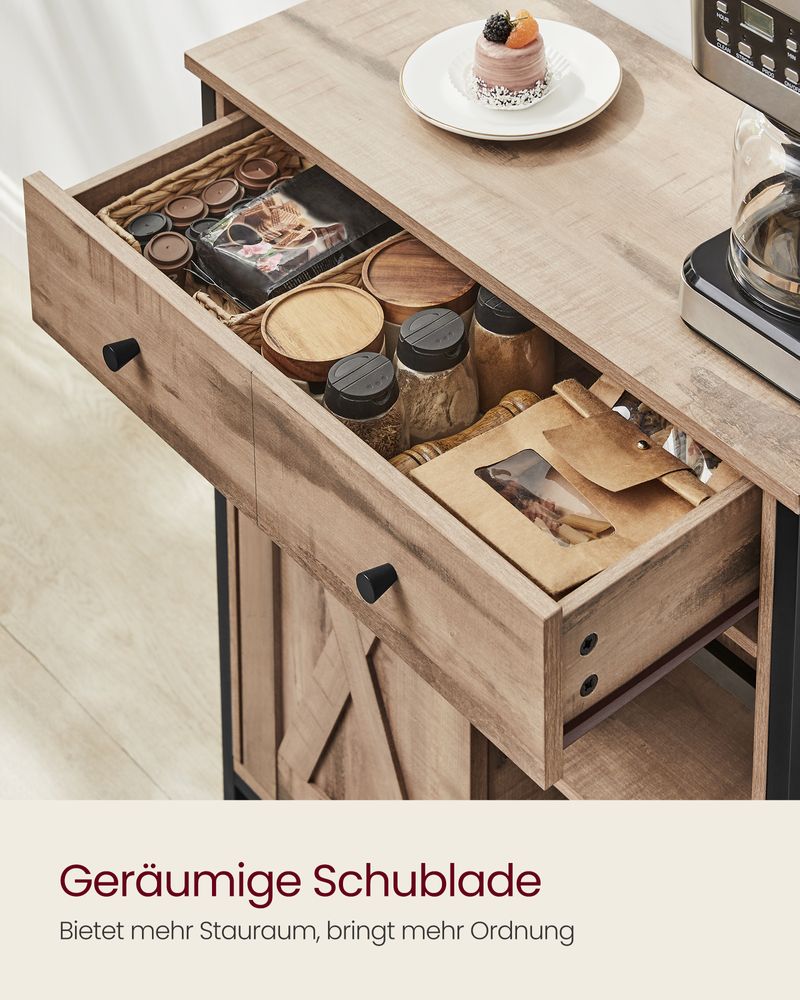 Dressoir Industrieel – Met Schuifdeur – 70 x 30 x 80 cm
