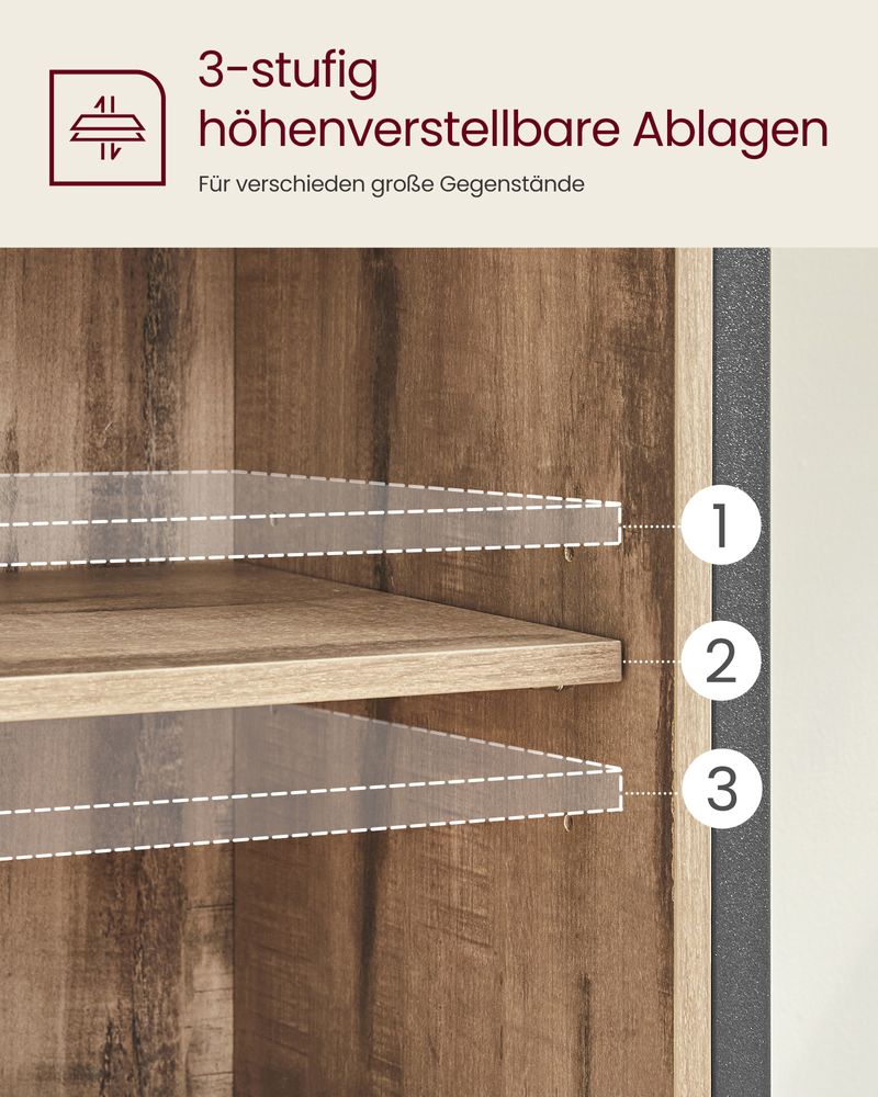 Dressoir Industrieel – Met Schuifdeur – 70 x 30 x 80 cm