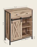 Dressoir Industrieel – Met Schuifdeur – 70 x 30 x 80 cm