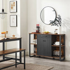 Opbergkast Industrieel – Dressoir met Lades en Deuren – 120 cm Breed – Metaal en Houtlook