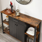 Opbergkast Industrieel – Dressoir met Lades en Deuren – 120 cm Breed – Metaal en Houtlook